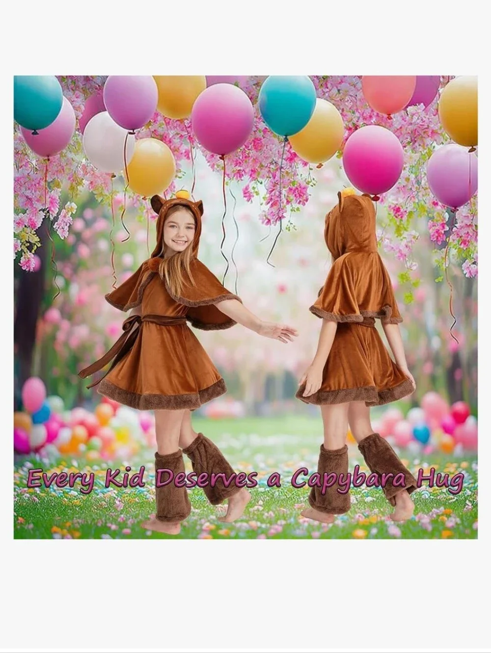 Capybara Girls Costume Size 8-10 Years